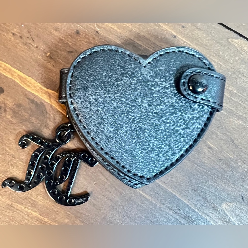 Juicy Couture Black Heart Key mirror with Logo Charm